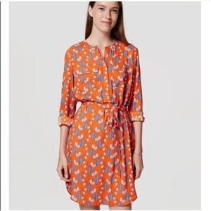 LOFT Vibrant Floral Shirt Dress
